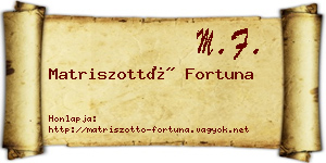 Matriszottó Fortuna névjegykártya